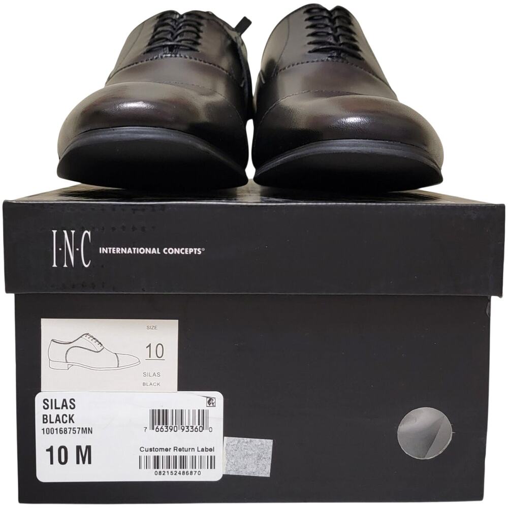 INC INTL Concepts Men Silas Cap Toe Dress Oxfords Size US 10M Black Leather - Picture 6 of 6